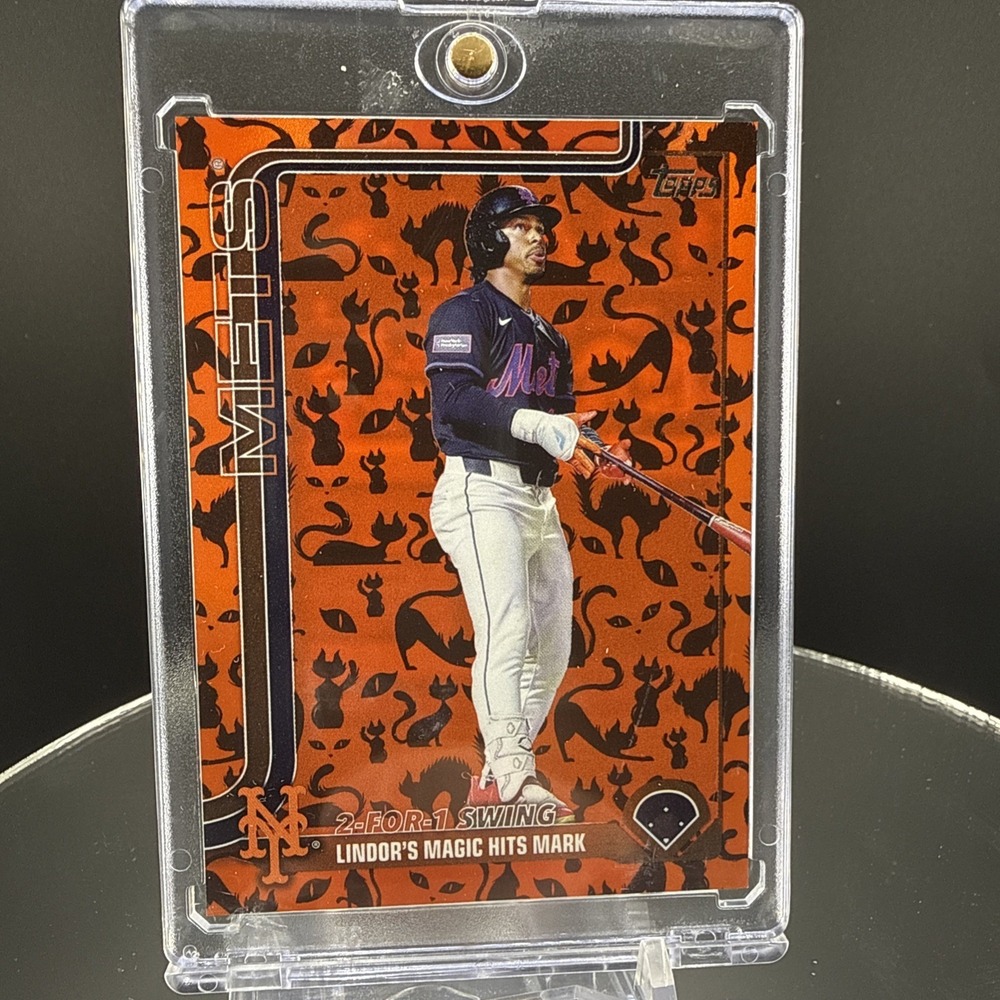 2025 Topps Updated 2 For 1 Swing Lindor's Magic Hits Mark Bones /10 SSP